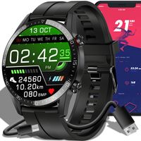 Smartwatch Herren mit Bluetooth Wasserdicht Fitness Tracker Sport Schrittzähler Touchscreen Android iOS Armbanduhr BT Band Aluminium Black Retoo