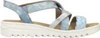 Rieker Damen Sandale Keilabsatz Riemchensandale V4663, Größe:41 EU, Farbe:Blau