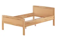 Einzelbett Buche natur 120x200 Bettgestell Massivholz Seniorenbett Zubehör wählbar V-60.72-12Rollrost inkl.