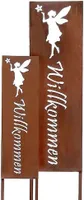 Dekowand Edelrost Paneel zum Stecken Willkommen 99x31 cm