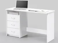 ADRIA Schreibtisch mit 3 Schubkästen sowie einem offenen Fach - Weiss Nachbildung - BHT ca. 120 / 76 / 50 cm