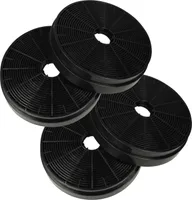 vhbw 4x Aktivkohlefilter kompatibel mit Klarstein 10032761, 10032766, 10032863, 10032877, 10032878, 10032879, 10033061 Dunstabzugshaube - 17,5 cm