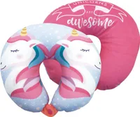 nackenkissen Einhorn Mädchen 28 cm Polyester rosa/blau