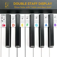 INF Odnímatelné štítky na piano a klávesnici 61 kláves Bílý
