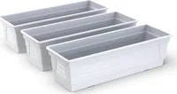 Plastard Blumenkasten 3er Set Weiss 60 cm Pflanzkasten Balkonkasten Pflanzkübel