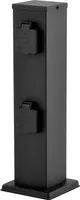 Ledar Energiesäule 4-fach Gartensteckdose IP44 Schwarz Edelstahl rostfrei