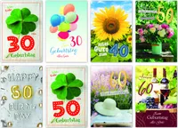 Zahlengeburtstage - 100 Glückwunschkarten 1,25 - Bundle