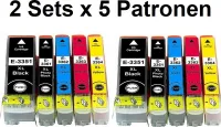 10 kompatible Tintenpatronen T33XL -  je 2 x T3351   T3361 T3362 T3363 T3364 für Epson Expression Premium XP-530 540 630 635 640 645 830 900 7100