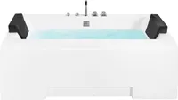 BELIANI Bílá akrylová vana 170 x 75 cm LED hydromasážní přepadový systém obdélníkový moderní