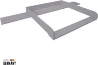 Puckdaddy Wickelaufsatz Rune 159,5x80x10 cm aus Holz in Grau für IKEA Hemnes Kommoden