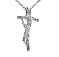 925 Sterlingsilber Massiv Original Kreuz Jesus Anhänger Schlicht Brandneu