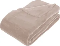 Decke - Mikrofaser - beige - 180x230 cm - Atmosphera créateur d'intérieur