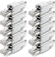 10x Netzwerkstecker CAT6A RJ45 Netzwerk Stecker Werkzeuglose Montage CAT7 CAT6