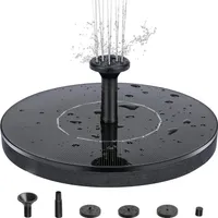 Solarbrunnenpumpe, Vogelbadbrunnen, schwimmender Brunnen fuer Pools mit 4 Spruehduesen, Hoflandschaftsbrunnen, Gartenteichbrunnen im Freien