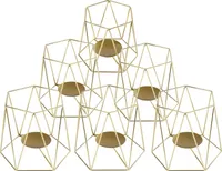 12er Set Teelichthalter geometrischer Hexagon Teelicht Kerzenhalter Metall für Geburtstagsfeier Events Home Hochzeit Deko