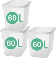 3er-Set SmartStore Aufbewahrungsbox – 60L mit Deckel Basic