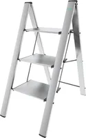 Colombo Klapptritt Leonardo 3 Stufen Aluminium silber Haushaltsleiter Trittleit