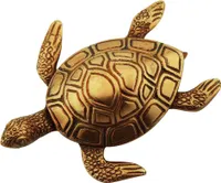 Schildkröten-Briefbeschwerer aus antikem Messing, 14,5x11x3,5cm – Nautische Deko