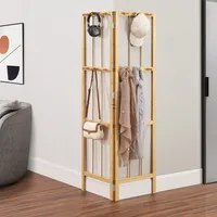 Eckgarderobe 'Hyllestad' 165,5x92x8cm Bambus