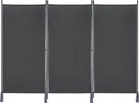XMTECH Paravent 3tlg Raumteiler Trennwand Sichtschutz 3 Fach Faltbar Sichtschutz Balkon (275x180cm, Anthrazit)