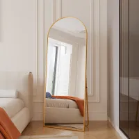 ProximaX Bogen Ganzkörperspiegel, 60 x 165 cm Gewölbter Standspiegel Groß in voller Länge, an der Wand montiert, lehnend, Bodenspiegel Ganzkörper als Ankleide Eitelkeitsspiegel für elegantes Ankleiden und Selbstvergewisserung
