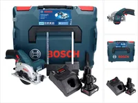 Bosch GKS 12V-26 Professional Akku Handkreissäge 12 V 85 mm + 2x Akku 6,0 Ah + Ladegerät + L-Boxx