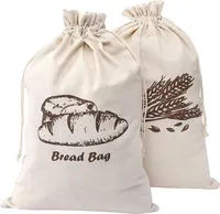 Leinen Brotbeutel, 2 Stück Leinen Brotsack mit Kordelzug 44 x 29 cm Leinen Brotbeutel Aufbewahrung Frischhalten Leinen Brottasche Wiederverwendbare Leinenbeutel für Brot Obst Gemüse