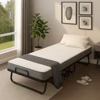 GUNUSS Klappbett Erwachsene Gästebett Klappbar mit13 cm Dicke Matratze 200x90x46cm Reisebett Metallbett einer Tragfähigkeit von 250 kg