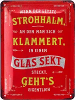 LANOLU Blechschilder retro, Bar Schild und lustige Wanddeko Küche Spruch, Cocktail Schild als Geschenkidee, Metallschilder vintage, 15x20 cm