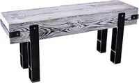 CHYRKA® Drevená lavica (56x140 cm H=45 cm, biela) BRODY lavica do jedálne obývačky barový nábytok loft vintage drevo prírodný kov ručná výroba