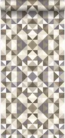 Origin Wallcoverings tapety kubistický vzor hnedá a béžová - 346909 - 53 cm x 10,05 m
