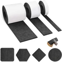 Plstěné kluzáky samolepicí 3 role plstěných kluzáků černá plsť - 100 cm * 10 cm + 100 cm * 5 cm + 100 cm * 2 cm, plstěné samolepicí nábytkové kluzáky ochranná vrstva