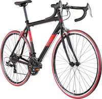 Galano Giro D'Italia Rennrad 28 Zoll Damen Herren 155 - 195 cm Fahrrad 14 Gänge Fitnessrad schwarz rot 53 cm