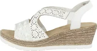 Rieker 61916-31 Schuhe Damen Keil Sandalen Sandaletten , Größe:41 EU, Farbe:Weiß