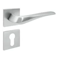 DOMINO Türgriff Drückergarnitur PZ - Profilzylinder Set | Türklinke für Zimmertür, Bürotür, Kellertür & Innentür | Aluminium | Chrom | ADEL-QR CHROM |