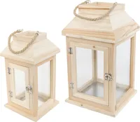 Holzlaternen Set 20x20x33cm/14x14x27cm