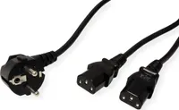 VALUE Y-Netzanschlusskabel, schwarz, 2 m