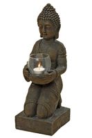 Buddha Teelicht FENG SHUI STATUE Skultur H41 cm Figur mit Teelichthalter