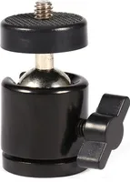 Kulová hlava 360°, miniaturní držák kulové hlavy pro 1/4" stativ fotoaparátu a 3/8" držák blesku, stabilní a všestranný