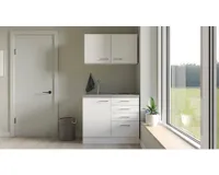 Minikuchyně se spotřebiči Flex Well Varo 100 cm barva čela matně bílá barva korpusu bílá