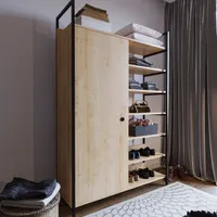 Skye Decor, Rüzgar- Rüzgar Trend Gardırop L613LCV, eichenfarbig, Kleiderschränke, 180x100x40 cm, 100% Melaminbeschichtete Partikelplatte