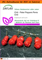 SAFLAX - Garden in the Bag - Chili - Peter Peppers Penis Chili - 10 Samen - Mit Anzuchtsubstrat im praktischen, selbst aufstellenden Beutel - Capsicum annuum