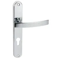 DOMINO Türgriff 72 Drückergarnitur PZ-Profilzylinder | Türklinke für Zimmertür, Bürotür, Kellertür & Innentür | L-Form | Aluminium |Chrom| ALMA ECO M6