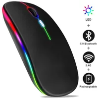 Kabellose RGB Gaming Maus – Wiederaufladbare Bluetooth Maus mit LED Hintergrundbeleuchtung, ergonomischem Design und 3600 DPI für Laptop und PC
