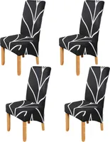 Stretch židle kryt 4 ks, Parsons židle Slipcover židle kryty pro jídelnu, černý styl