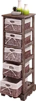 Regal Kommode mit 5 Korbschubladen 90x25x28cm, Shabby-Look, Vintage  braun