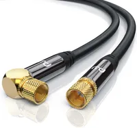 Primewire SAT kábel, koaxiálny, F-konektor, HDTV SAT koaxiálny kábel 90° uhlový, 4x tienenie, 135dB, 75Ohm - 2m
