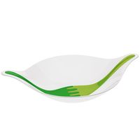 Koziol Salatschüssel mit Salatbesteck LEAF L - 3 Liter - Kunststoff - Design - Weiß/Grün