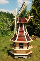 2x Darlux Ersatz Flügel XL für Garten-Windmühle Mühlenrad aus Holz Braun 95 cm 