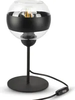 Lampka Nocna Stołowa Dekoracyjna Czarna Szklana Kula Black Belt L1 LED E27